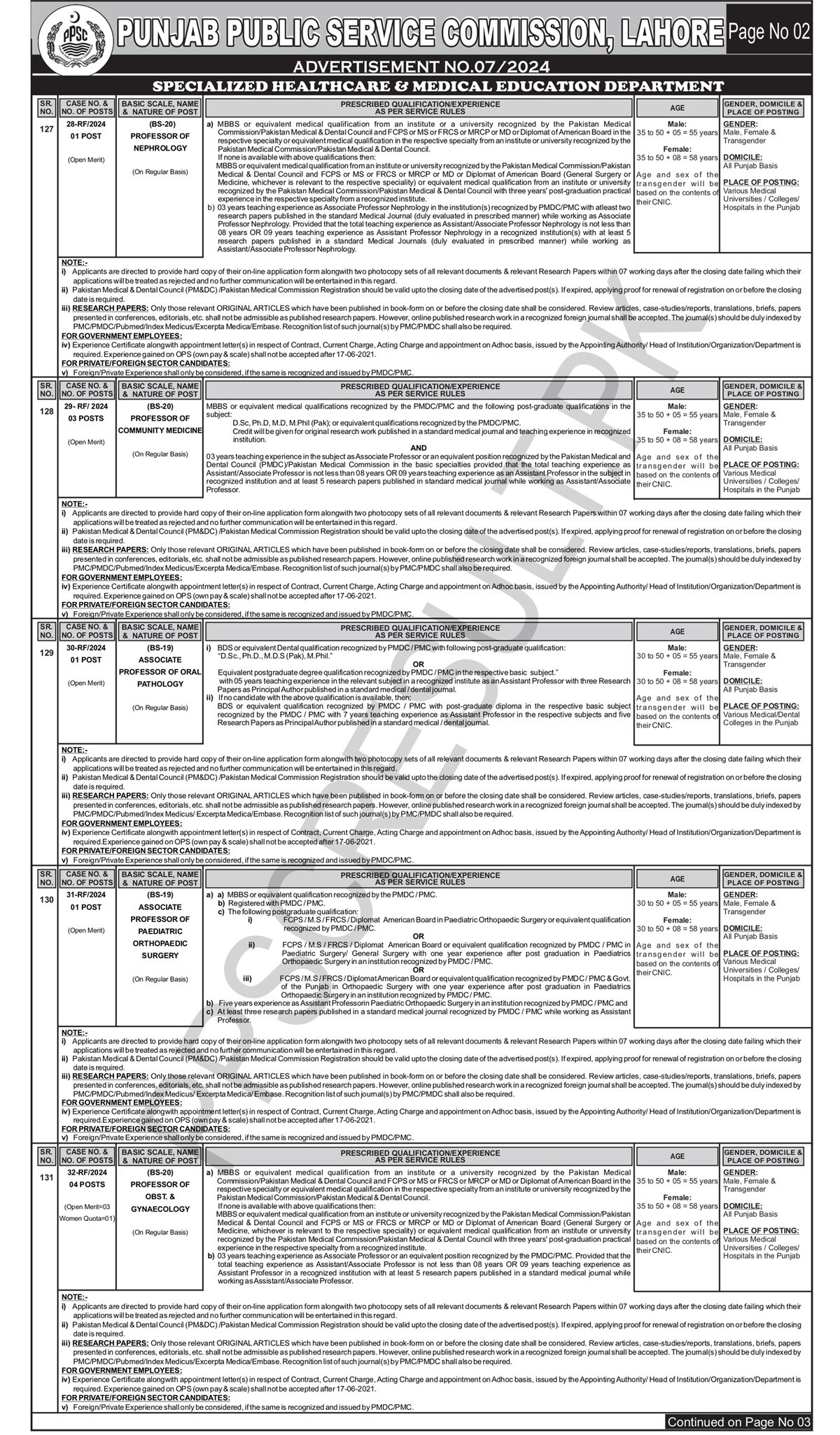 Advertisement No. 07-2024-2