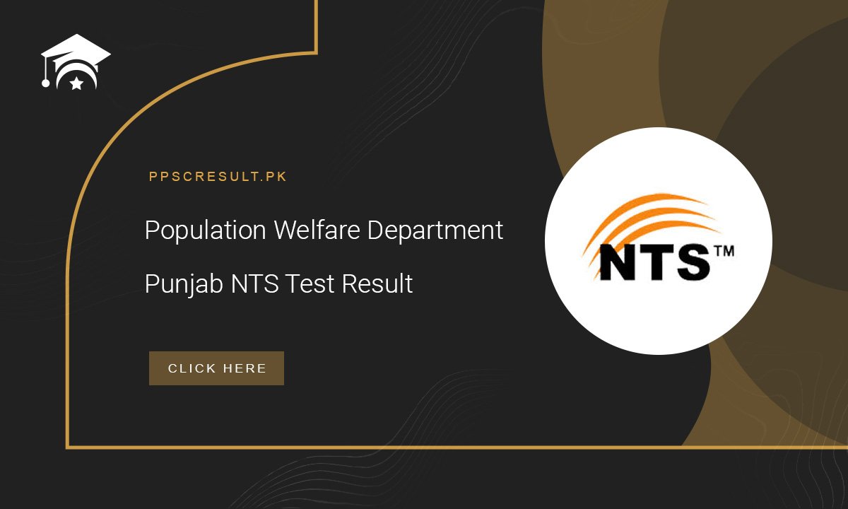 Population Welfare Department Punjab NTS Test Result