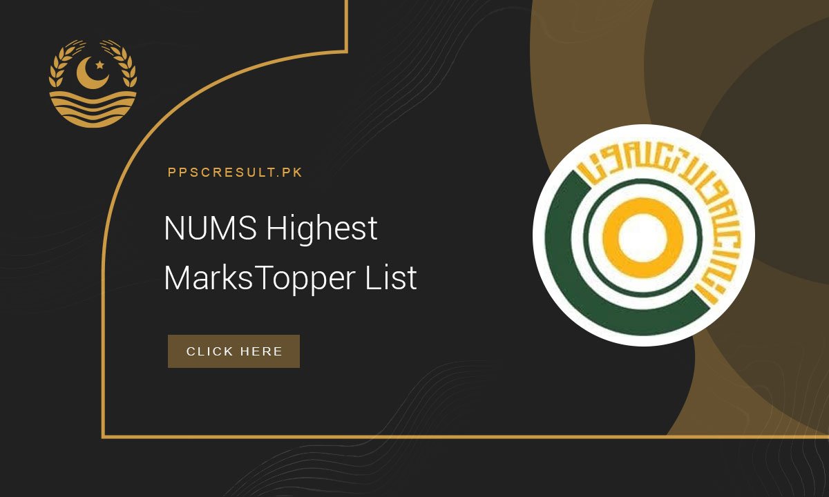 NUMS Highest Marks