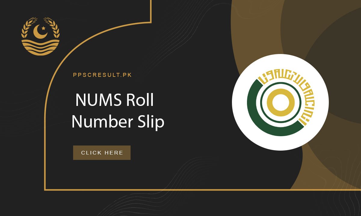 NUMS Roll Number Slip