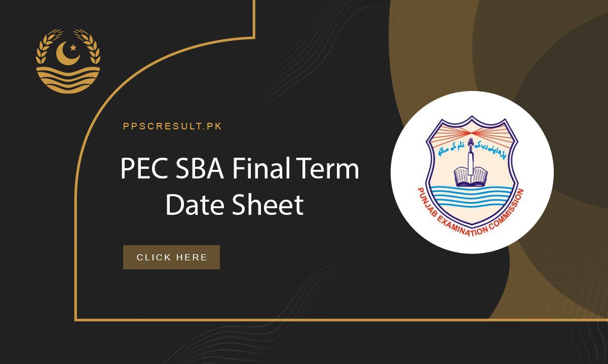 PEC SBA Final Term Date Sheet