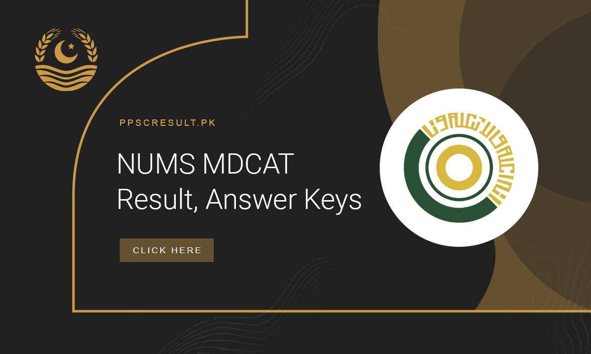 NUMS MDCAT Answer Keys 2024