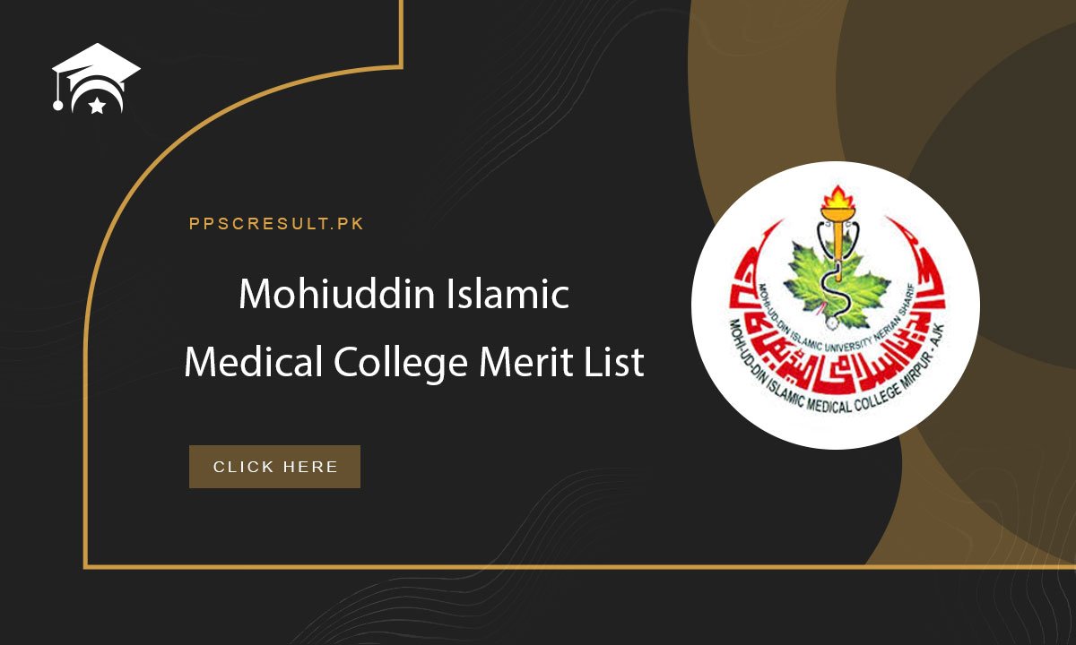 Mohiuddin Islamic Medical College Merit List
